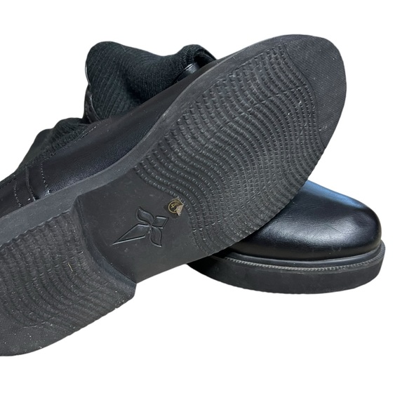 T.Taccardi Black Patent Leather Slouch Roll Top Boots Womens Size 41 EUR US 10 - Picture 7 of 8